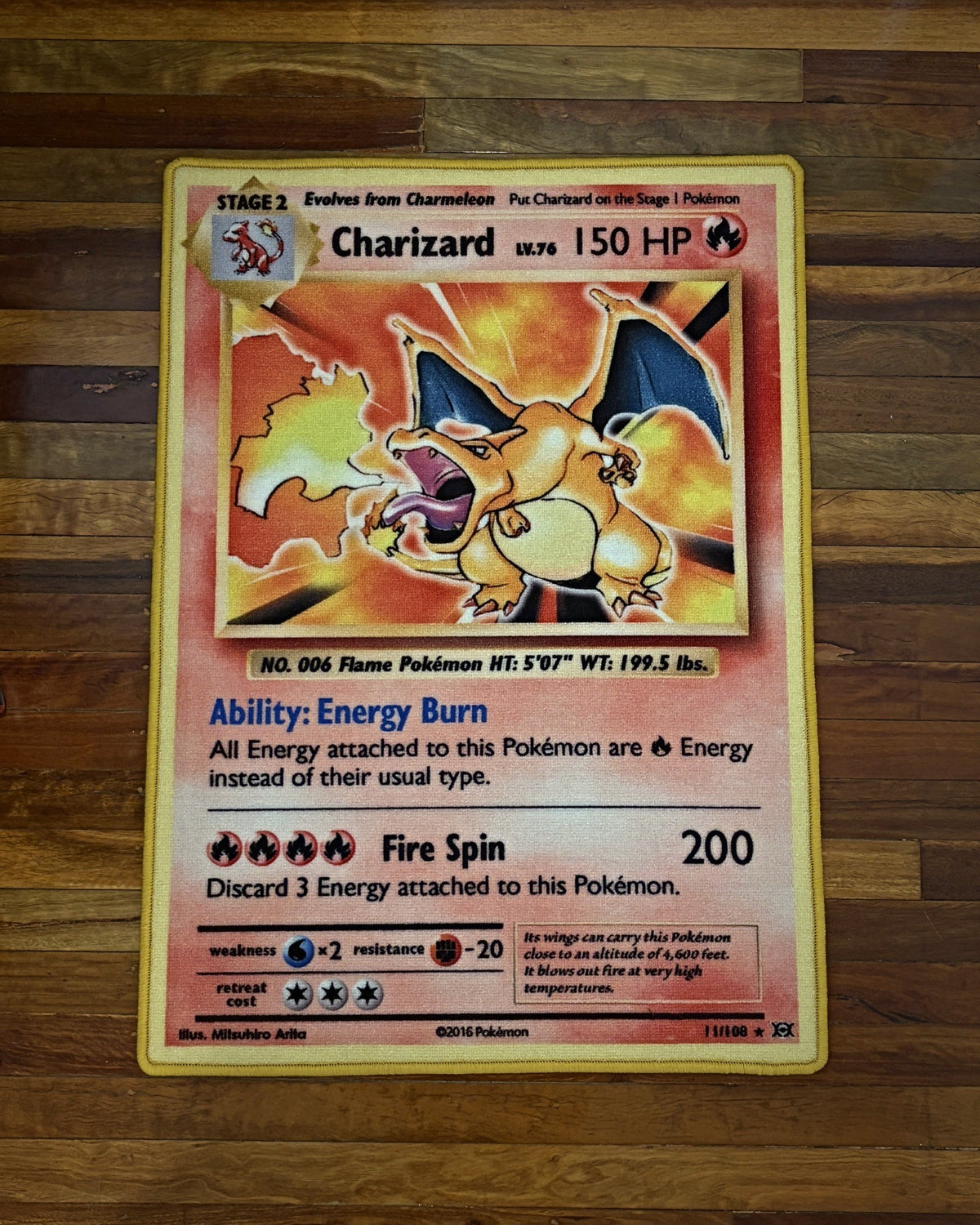 Pokémon Card Rug Duo — Charizard + Card Back