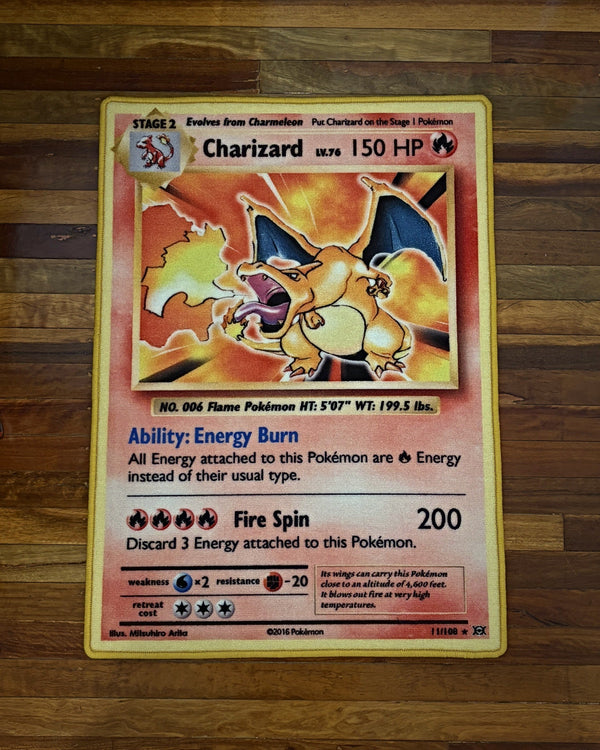 Pokémon Card Rug Duo — Charizard + Card Back