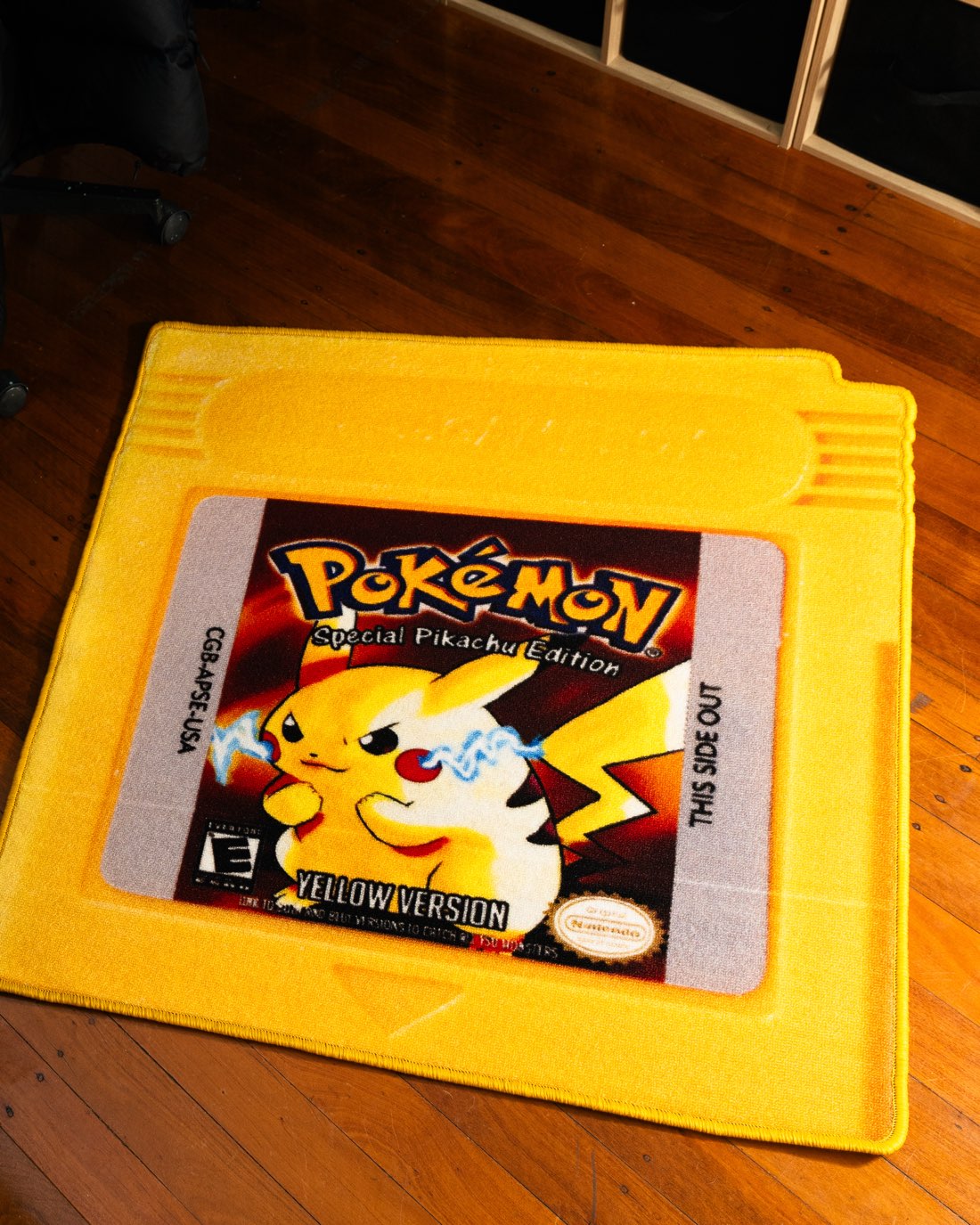 Pokémon Yellow cartridge rug, Brisbane stock